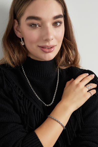 Unisex ketting dik gedraaid 60cm - Goud kleur-4.5MM h5 Afbeelding4